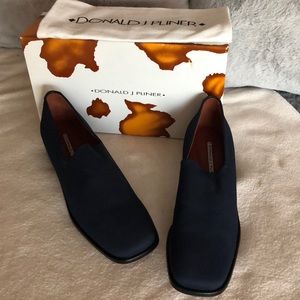 Donald J Pliner Elastic Square Toe Heel Loafer